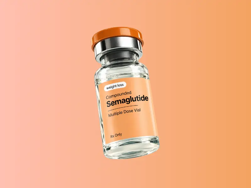 Compounded semaglutide multiple-dose vial