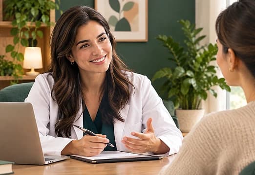 Licensed provider meeting with a patient