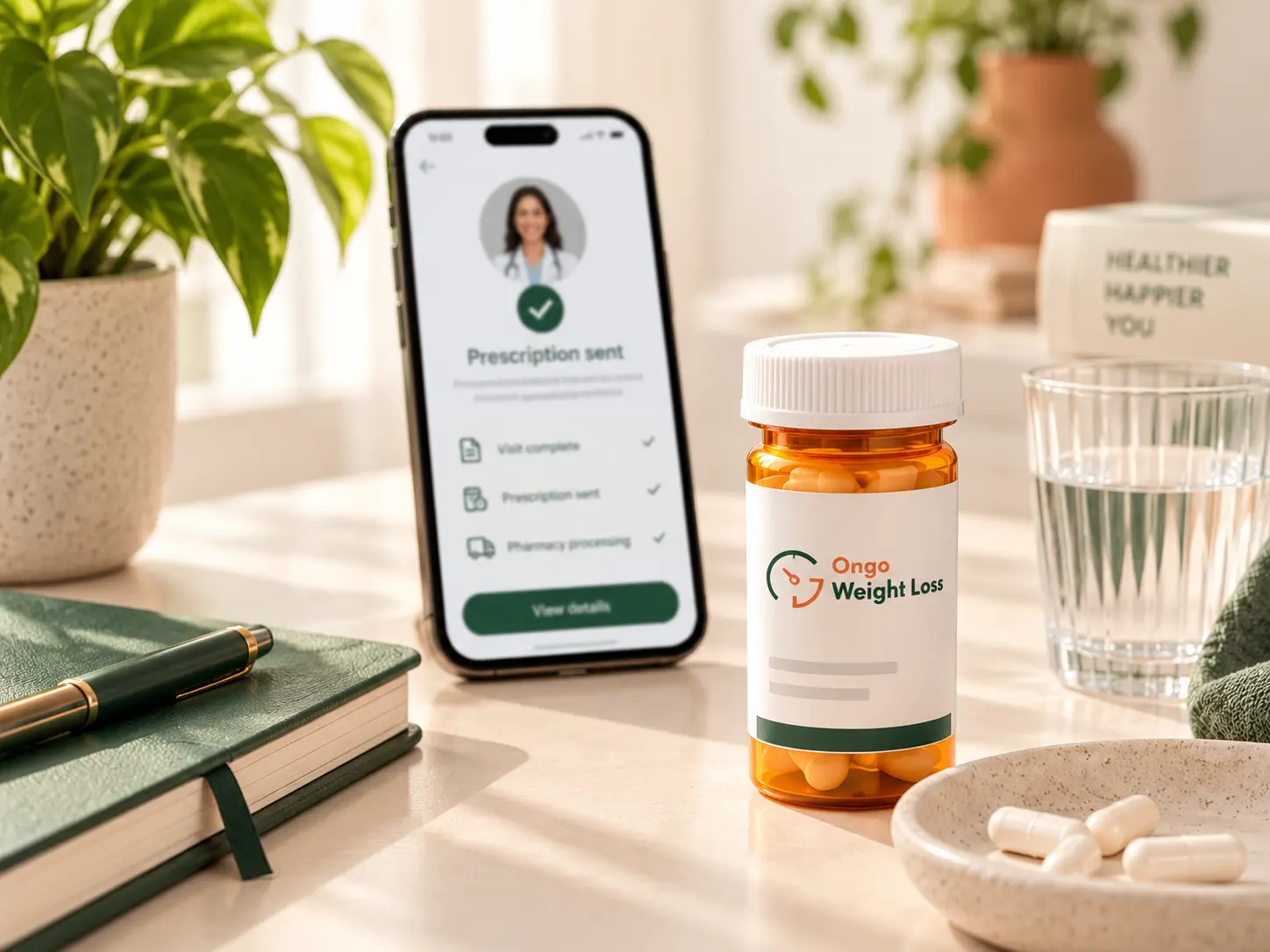 Prescription treatment plan on a phone with pharmacy context