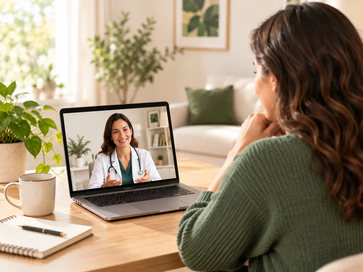 Patient on a video call with a licensed healthcare provider